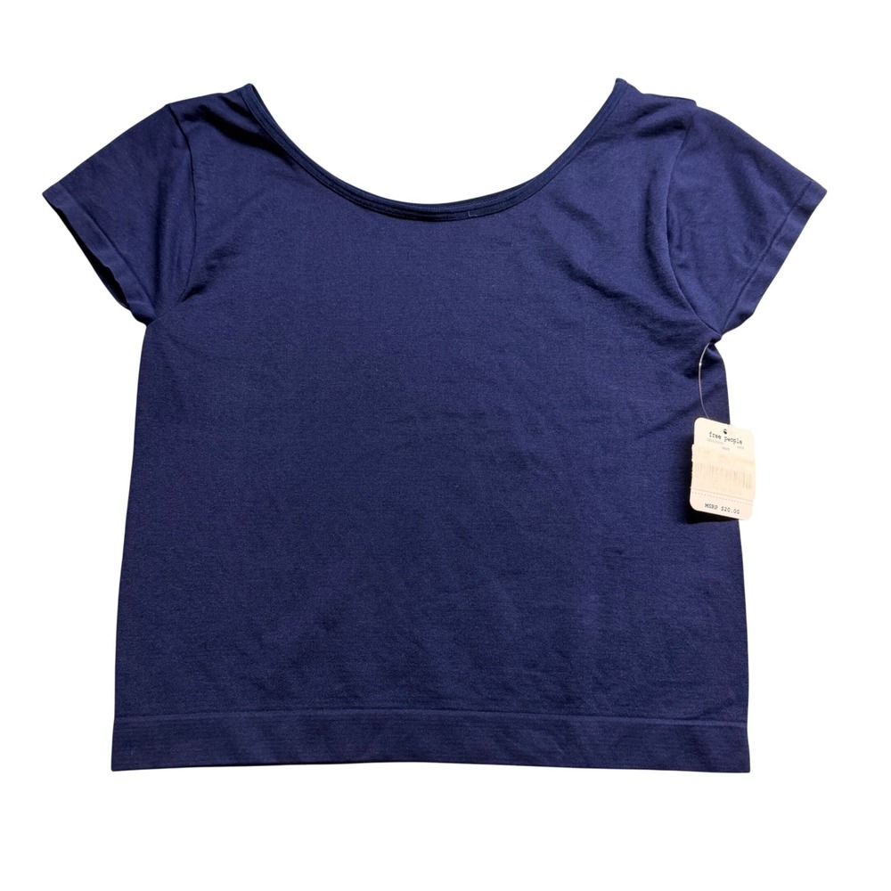 Free People Intimately Seamless Crop Top Navy Blue M/L New